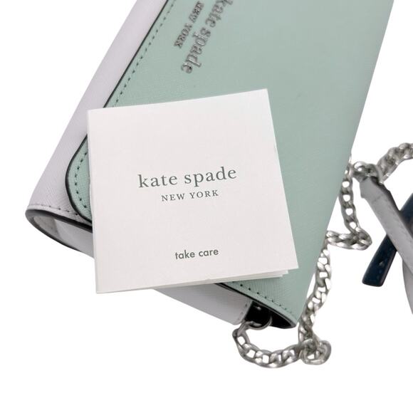 Kate Spade Cameron Crossbody Conversion Mini Bag Willow Green White Silver Chain - Picture 8 of 12